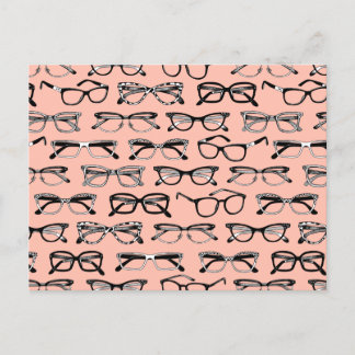 Blek Rosa Glass, Eyeglass, Eyewear Vykort