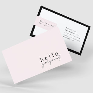 Blek Rosa Hej Gorgous Beauty Minimalist Visitkort