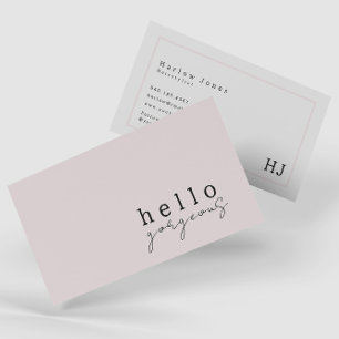 Blek Rosa Hej Gorgous Beauty Minimalist Visitkort