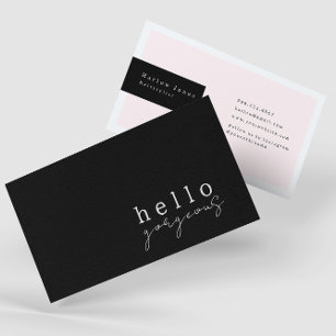 Blek Rosa Hej Gorgous Beauty Minimalist Visitkort