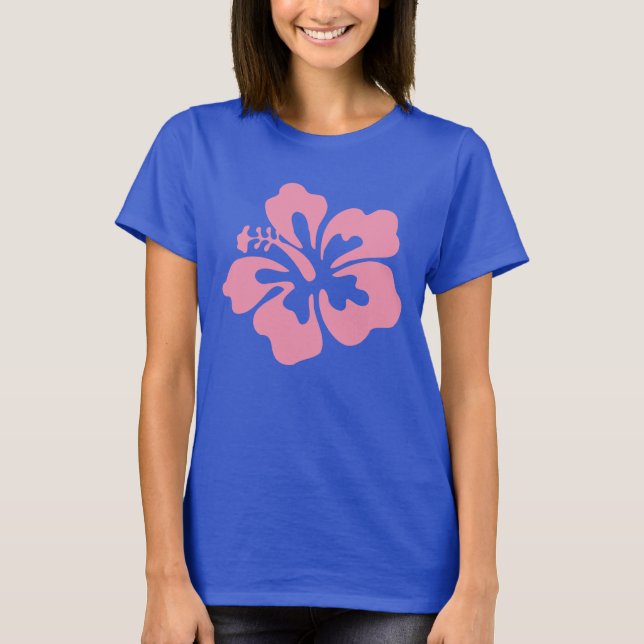 Blek Rosa Hibiscus T Shirt (Framsida)