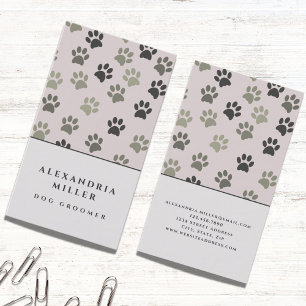 Blek Rosa Hund Tass avtryck Hund Grooming Visitkort