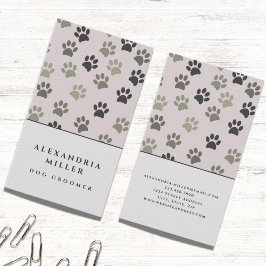 Blek Rosa Hund Tass avtryck | Hund Grooming Visitkort