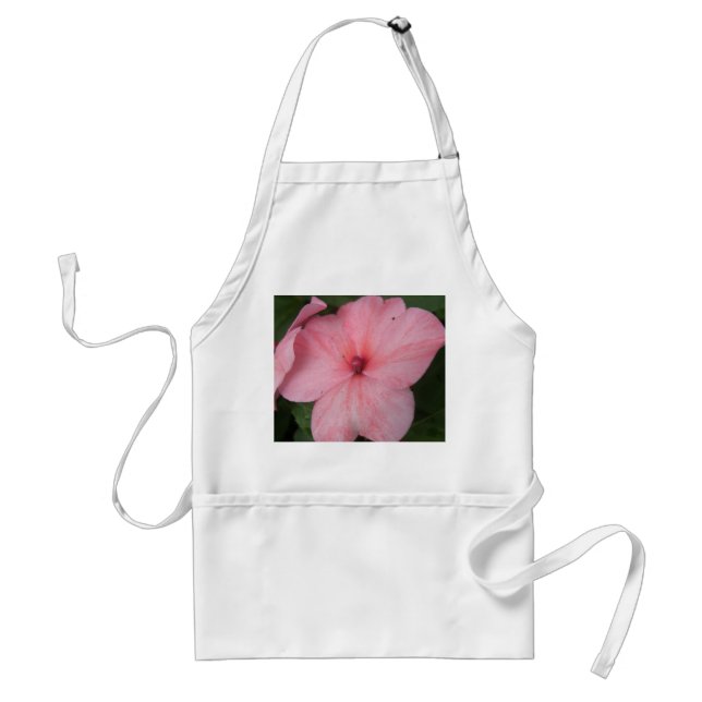 Blek Rosa Impatiens Flower Apron Förkläde (Framsidan)