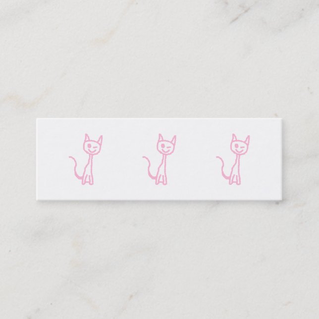 Blek - rosa katt som Winking. Mini Visitkort (Framsida)