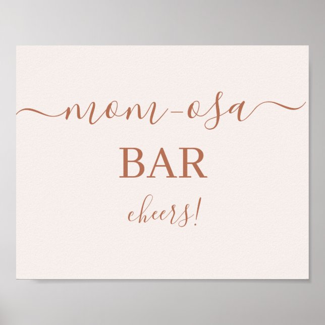 Blek Rosa minimalist Mimosa Pub tecken Poster (Framsidan)