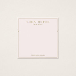 Blek Rosa Necklace Visning Card Fyrkantigt Visitkort