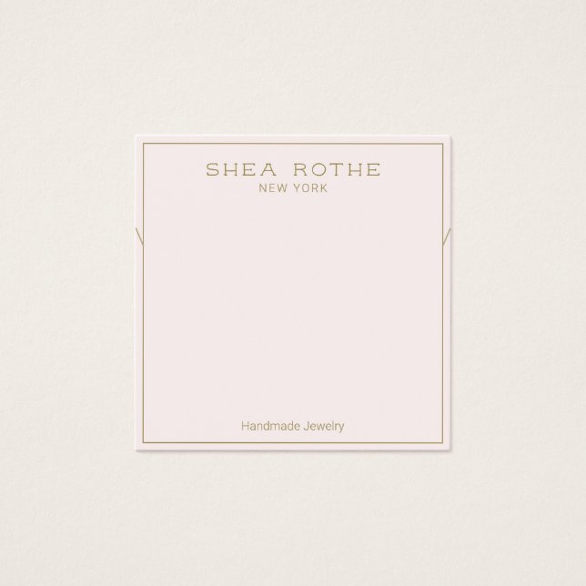 Blek Rosa Necklace Visning Card Fyrkantigt Visitkort (Framsida)