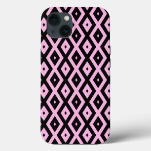 Blek rosa och svart diamant mönster Fodral-Mate iP
