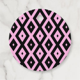 Blek rosa och svart diamant mönster gåvor etiketter