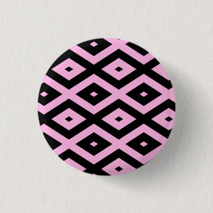 Blek rosa och svart diamant mönster knapp