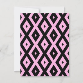 Blek rosa och svart diamant mönster OSA kort