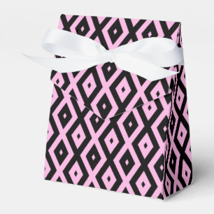 Blek rosa och svart diamant mönster presentaskar