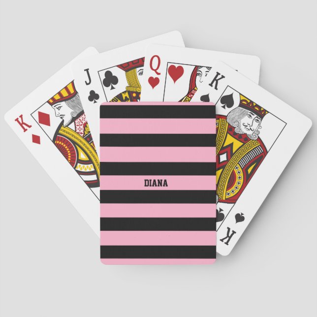 blek rosa och svart rand casinokort (Baksidan)