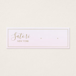 Blek Rosa Ombre Script Stud Earring Visning Litet Visitkort