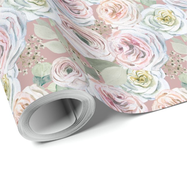 Blek rosa Persikofärgning ro   Presentpapper (Rullad Hörn)