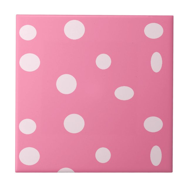 Blek rosa polka dots på rosa kakelplatta (Framsidan)