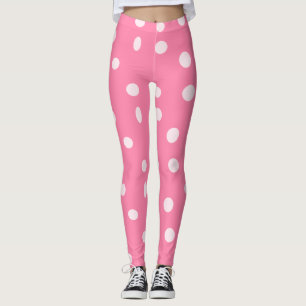 Blek rosa polka dots på rosa leggings