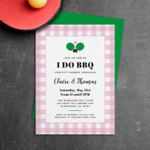 Blek Rosa Pput I Do BBQ Ping Pong-inbjudan Inbjudningar