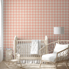 Blek Rosa Preppy Houndstooth for Flicka Nursery
