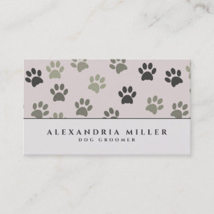 Blek Rosa Puppy Hund Tass avtryck Hund Groomer Visitkort
