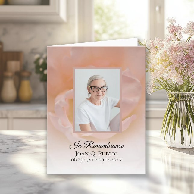 Blek Rosa ros Flower Petals Funeral Sympathy Tack Kort (Skapare uppladdad)