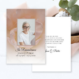 Blek Rosa ros Flower Petals Funeral Sympathy Tack Kort