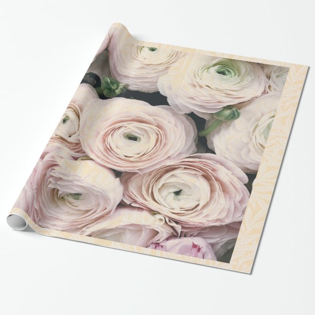 BLEK ROSA ROS GIFT WRAPPING  lycklig Presentpapper (Utrullad)