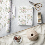 Blek Rosa ros på vit Presentpapper<br><div class="desc">Blek rosa ros på vit bakgrund är den perfekt bröllop-presentationen som din brud kommer att göra kärlek</div>