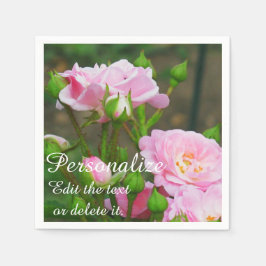 Blek Rosa ros-Pappra Party Napkins Pappersservett