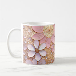 Blek Rosa Shiny Flower Kaffemugg