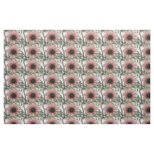 Blek Rosa Solros Tyg (Fat Quarter)