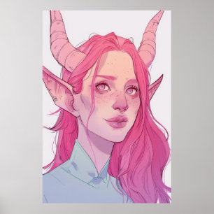Blek Rosa Tiefling Fantasy Poster