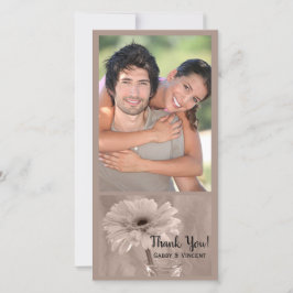 Blek Rosa Tvisserligen Daisy Bröllop Tack Kort