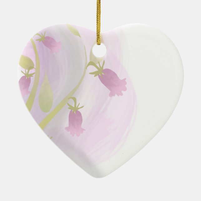 Blek Rosa Vattenfärg Tvättar Julgransprydnad Keramik (Baksidan)