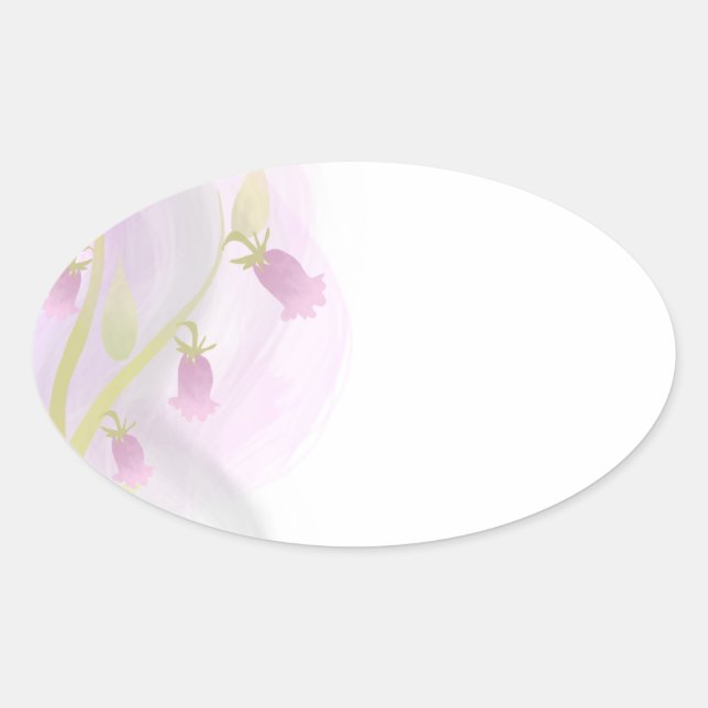 Blek Rosa Vattenfärg Tvättar Ovalt Klistermärke (Framsida)