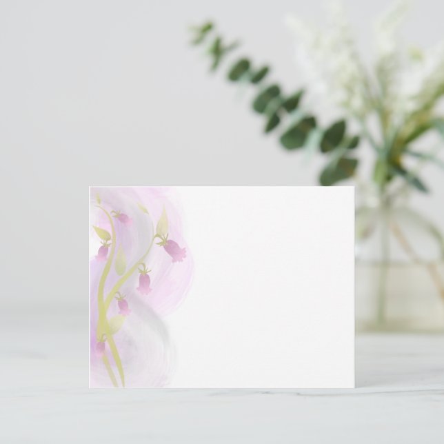 Blek Rosa Vattenfärg Tvättar Vykort (Stående Fram)