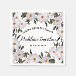 Blek Rosa Vit ros Utandningsdesign för Pappersservett