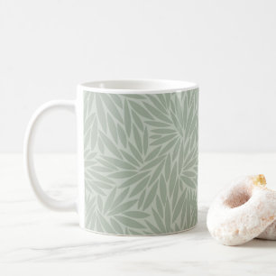 Blek Sage Grönt Löv Mönster Kaffemugg