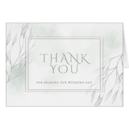 Blek Sage Grönt Watercolor och Grått Willow Gren Hälsningskort