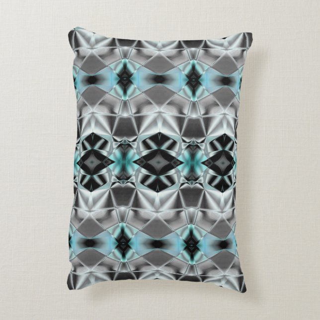 Blek silver till klartext i virtuella stil prydnadskudde (Baksidan(Vertikal))