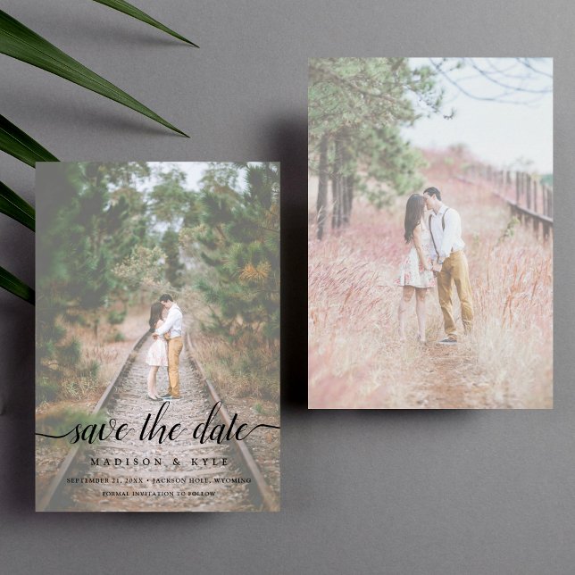 Blek skrift 2 bilder Spara datum Bröllop Datumet (Skapare uppladdad)