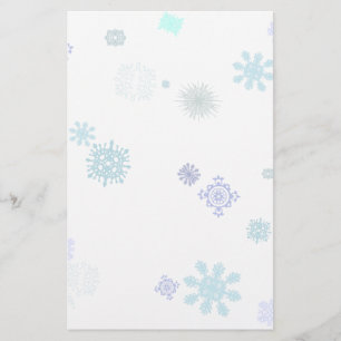 Blek snöflingor brevpapper