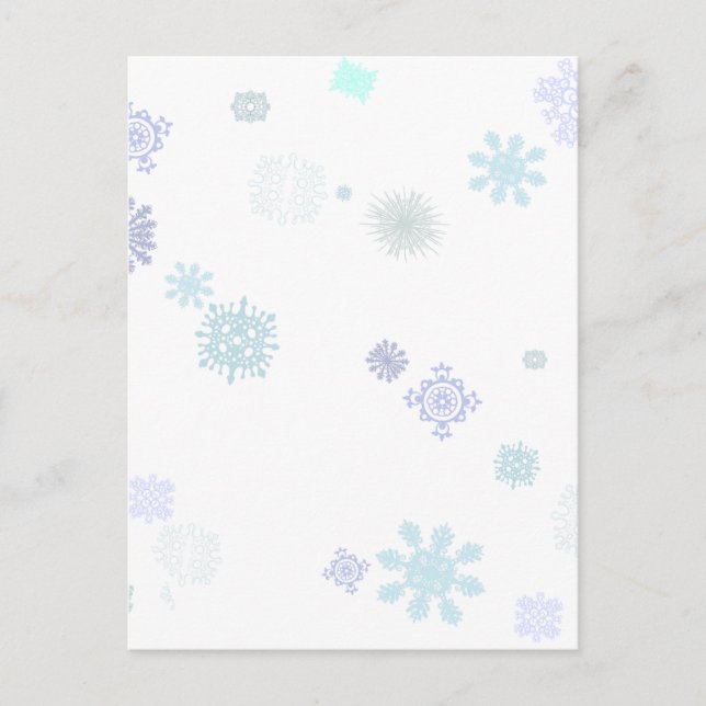 Blek snöflingor vykort (Framsida)