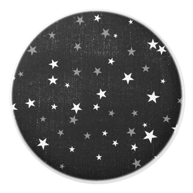 Blek svart denim stjärnig distresserad grunge cool knopp (Framsidan)