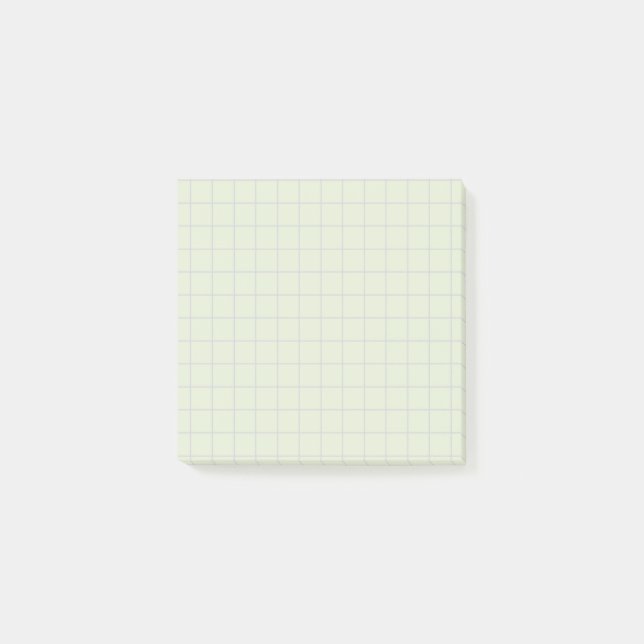 Blek Teal Checkded Mönster Soft Grid Design Post-it Block (Framsida)