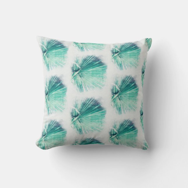 Blek Träd Löv, målat Mönster Cushion Kudde (Framsida)