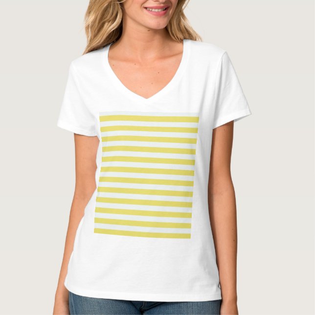 Bleka guld- och vitrandar tee shirt (Framsida)