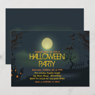 Bleka Månen Halloweenfest Inbjudan