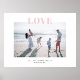 Bleka Rosa Big Love Minneshändelse Familjefoto Poster